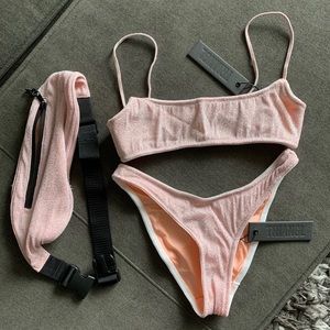 Triangl Blush Mica sparkle swimwear & fanny pack